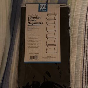 Black Over-The-Door 6 Pocket Purse Organizer